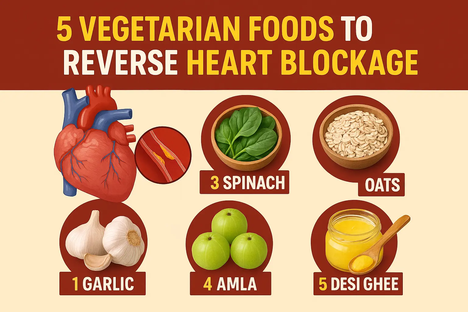 Vegetarian foods for heart blockage